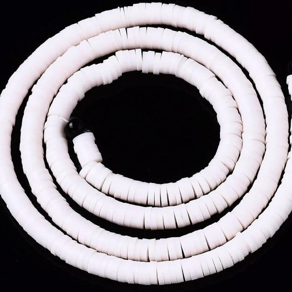 1 Strand Pale Cream Polymer Clay Beads